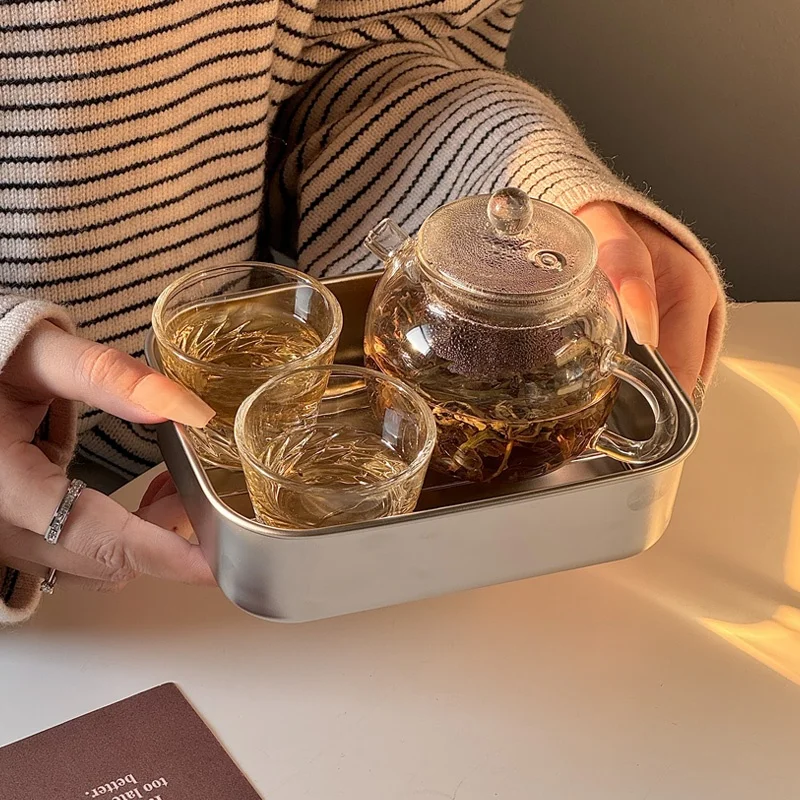 

Stainl Steel Tea Tray Di Draining Plate Women's Oil Drain Fren Box with Lid And Net Ra Refrigeration Box