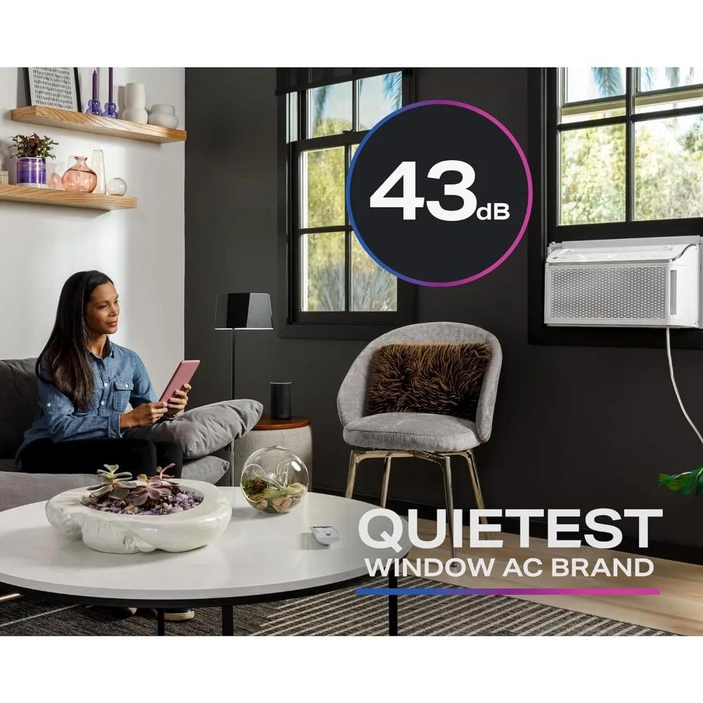 Ar Condicionado Ultra Quiet Window, Fácil Instalação com Kit Incluído, Wi-Fi Ativado, Ideal para Quartos Médios, 8,200 BTU