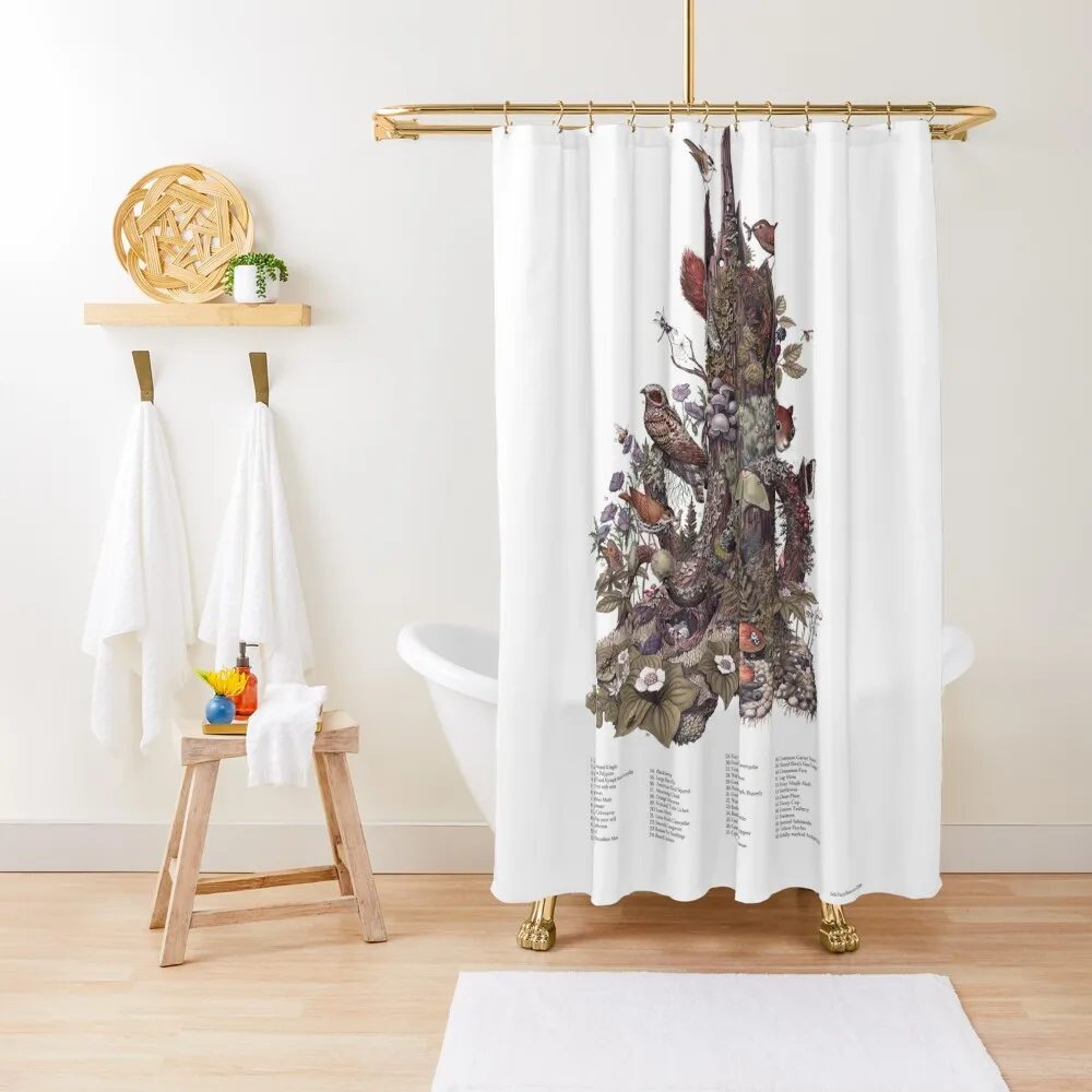

Stump (with labels) Shower Curtain Window Bathroom Accessory Curtain