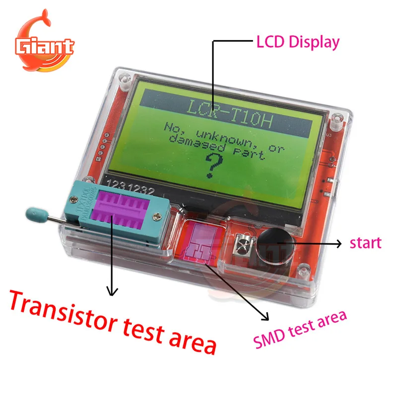 LCR-T10H 3 in 1 Digital Transistor Tester Battery Capacitance Tester Multimeter Diode Triode Capacitor Resistor Test Meter