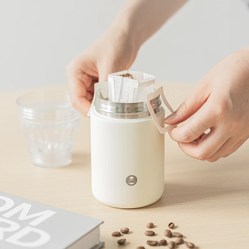 TIMEMORE Hand-Pour Coffee Cup 2-in-1 Ceramic water cup steel Portable Keeps Warm And Cold Send 10 coffee filter papers 320ml - view 4