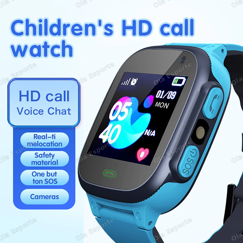 

New Smart Watch Kids SOS GPS Location Camera Touch Screen Call Phone Voice Chat Photo Games Children Smartwatch Boys Girls Gifts