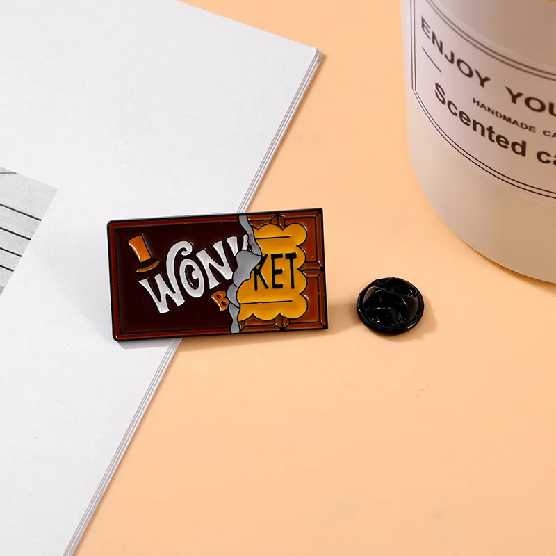 Chocolate Brooch Bookbag Decoration Clothing Accessories Anti Lost Alloy Drop Enamel Cartoon Badge
