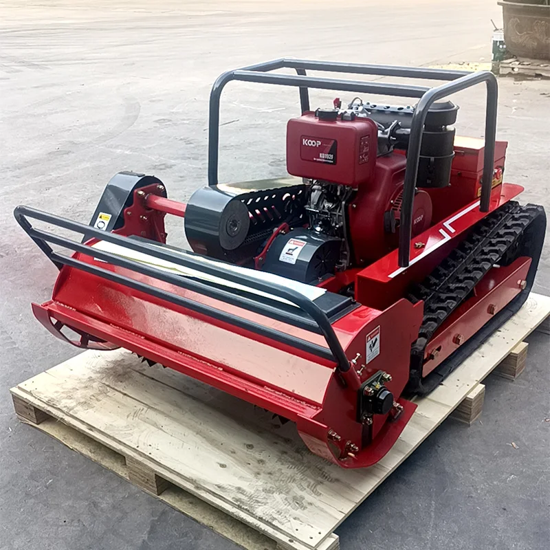 Crawler Remote Control Robot Lawn Mower with 15HP Diesel Engine 800-1200mm Cut CE EPA for Farm Slope All Terrain