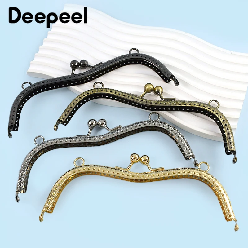

1/2/5Pcs 19cm Metal Embossed Bags Handle Purse Frame Kiss Clasp Handbag Wallet Clourse Clip DIY Sewing Brackets Bag Accessories