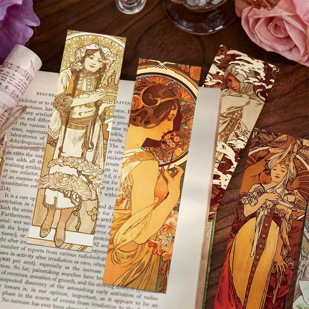 30pcs Mucha Bookmarks Classic Painting Gifts Art Set Creative Bookmarks Personalized Exquisite Cultural and Creative