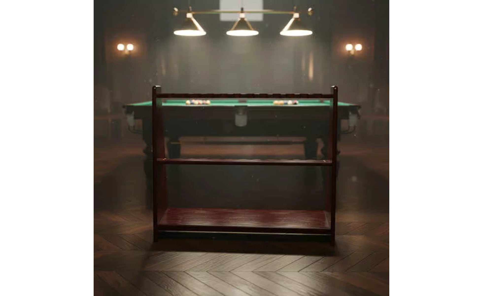 Floor-Standing Cue Rack Lower Shelf Wood Cue Rack Pool Stick Holder Trapezoid Profile Game Room Storage Furniture-Grade Floor-Standing Cue Rack Lower Shelf Wood Cue Rack Pool Stick Holder Trapezoid Profile Game Room Storage Furniture-Grade