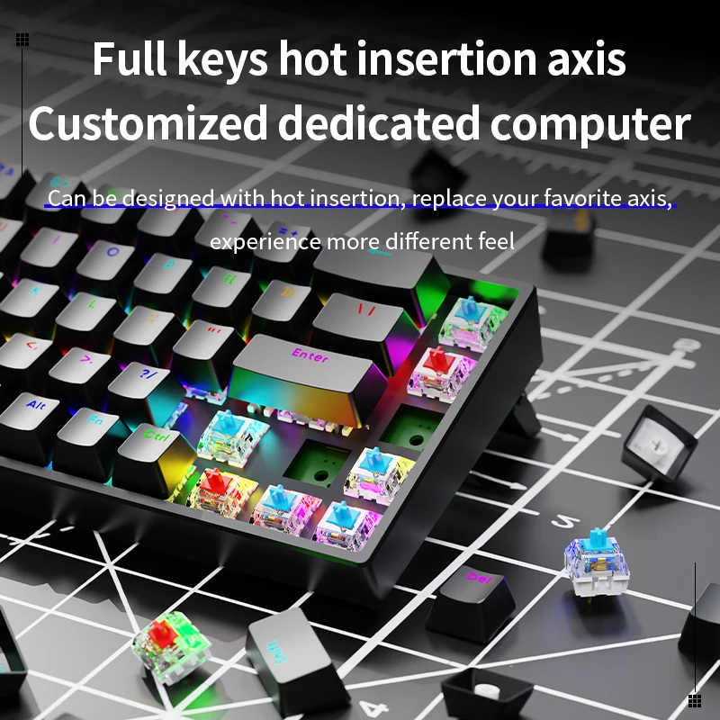 SOREX AK68 Mechanisch toetsenbord ABS Keycap 68 toetsen Bedraad gamertoetsenbord Hot Swap Aangepaste pakking voor pc-laptop
