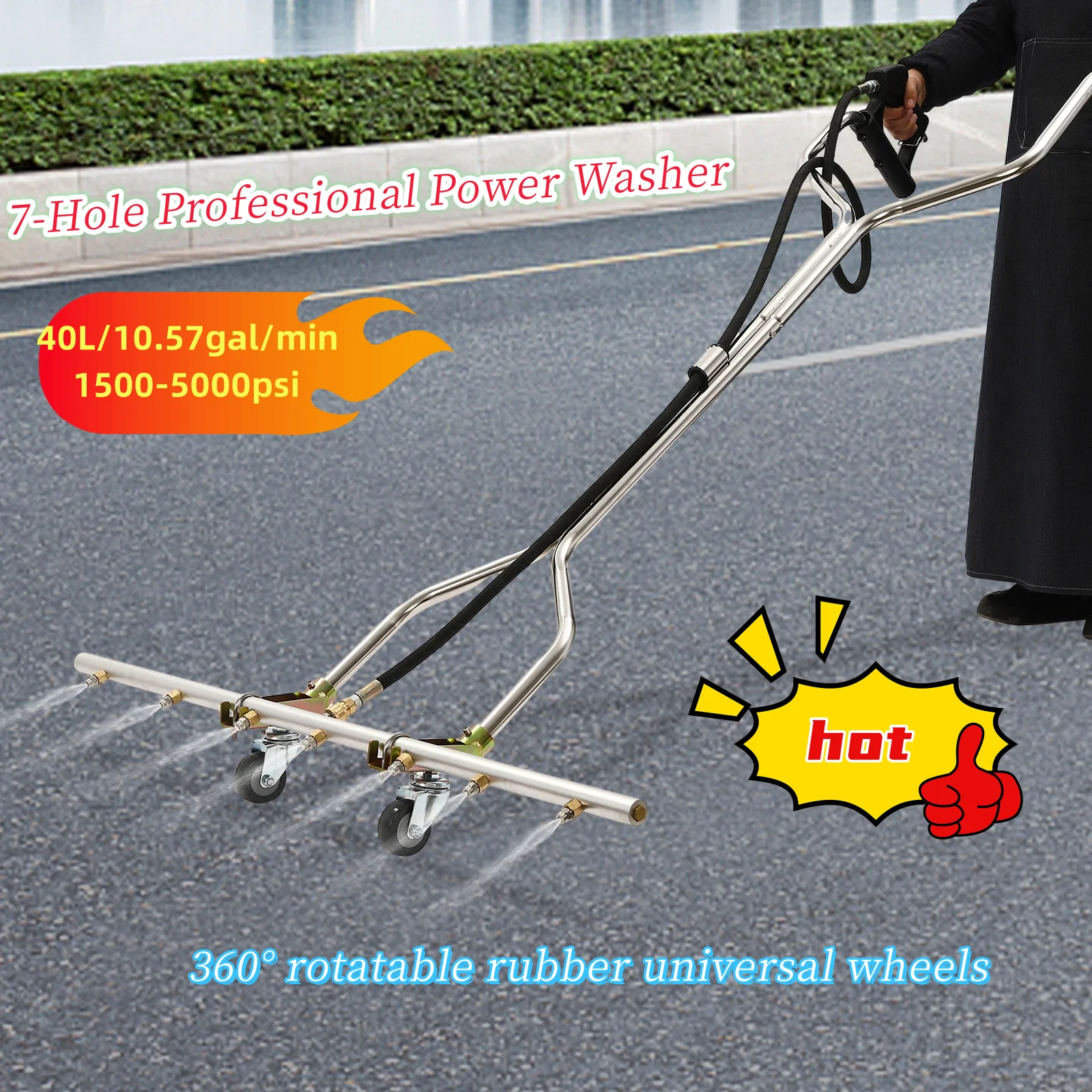 

7-Hole Professional Power Washer Water Broom for Pressure Washer Cleaning