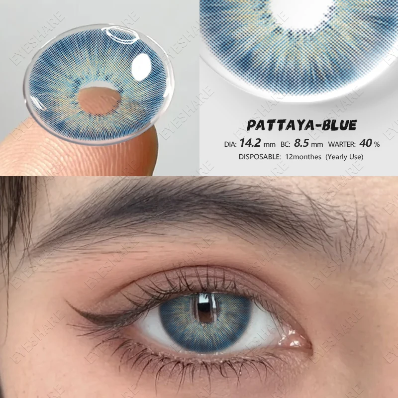 EYESHARE Natural Colored Contact Lenses For Eyes 2pcs Blue Eye Lenses Brown Contacts Lenses Yearly Beautiful Pupil Contact Lens