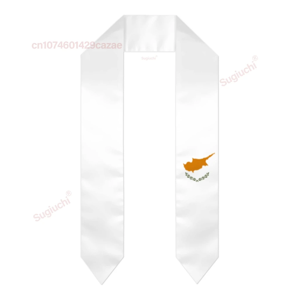 Cyprus Flag Thick Graduation Sash Stole Scarf Double Sided Honor Stole For Graduation Students Class Of 2025