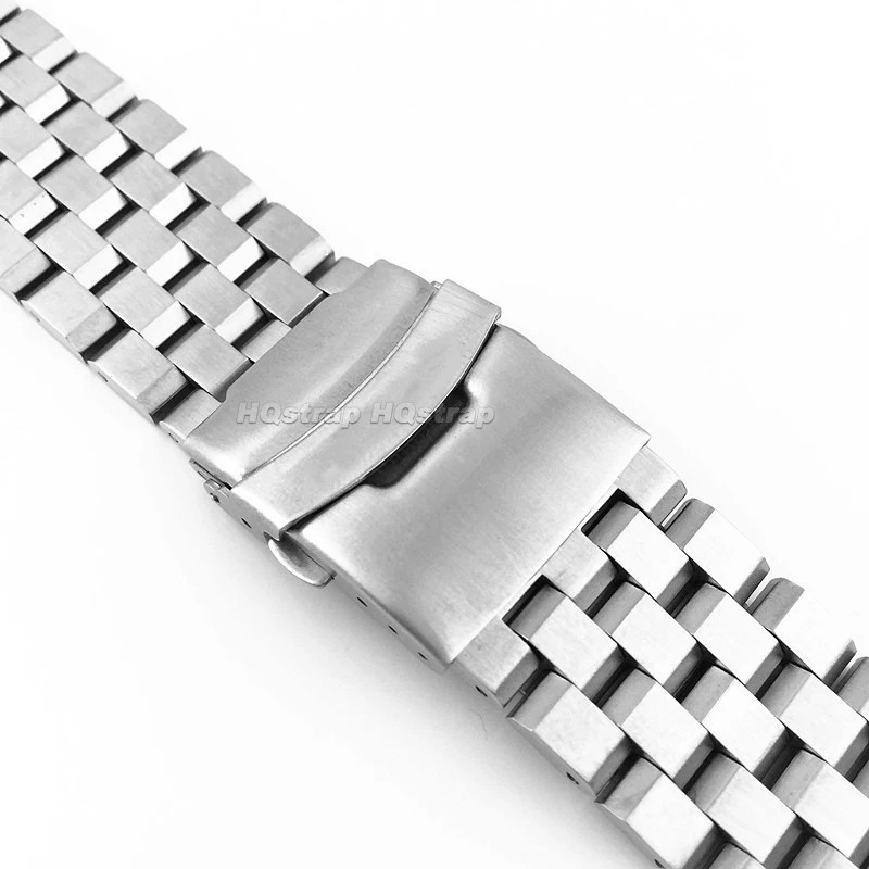 Curved End Stainless Steel Strap 20mm 22mm Watchband for Seiko SKX007/009 SKX173/175 Bracelet Folding Buckle Universal Wristband