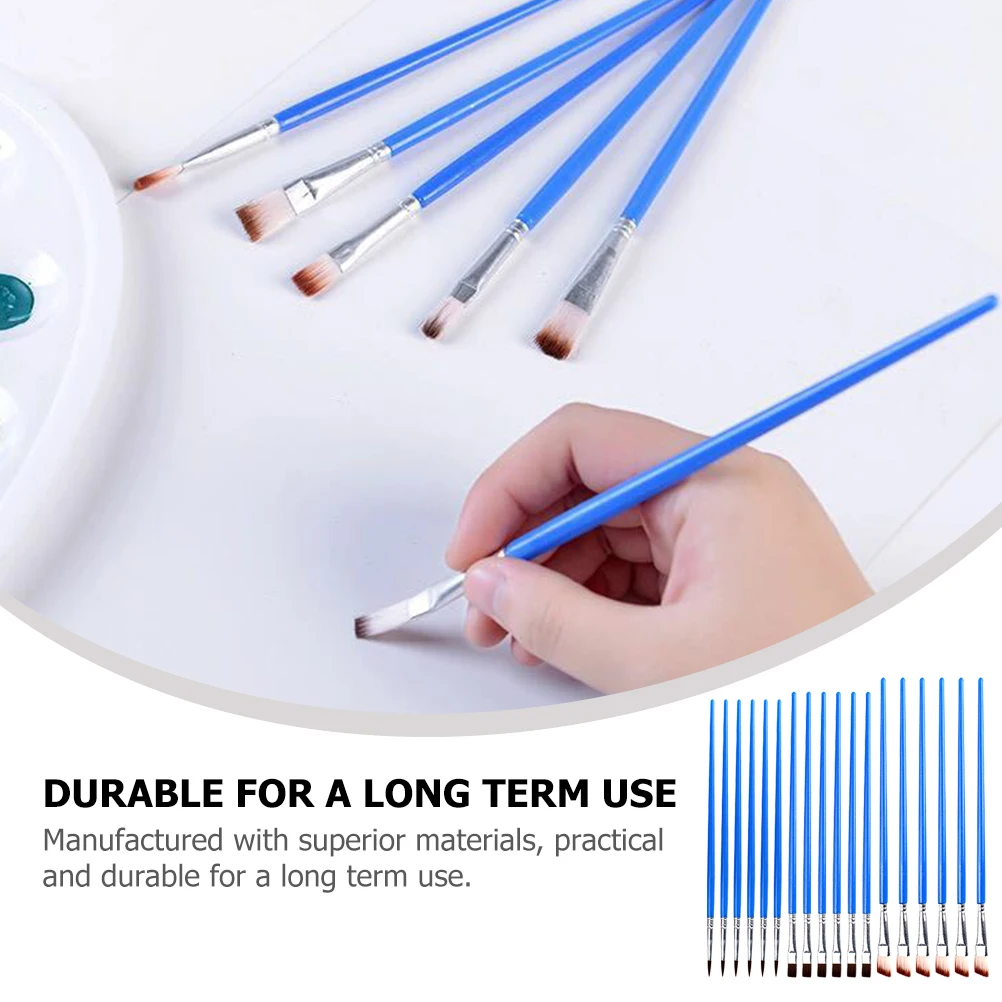 

30pcs Professional Art Brushes Nylon Hair Plastic Handle Watercolor Acrylic Oil Paint Multi Function Reusable School