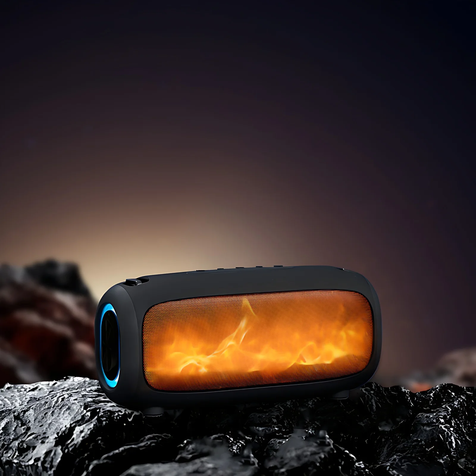 

Portable LED Flame Bluetooth Wireless Speaker -Outdoor Indoor Stereo Sound Table Lamp for Patio Garden Camping with Flame Effect