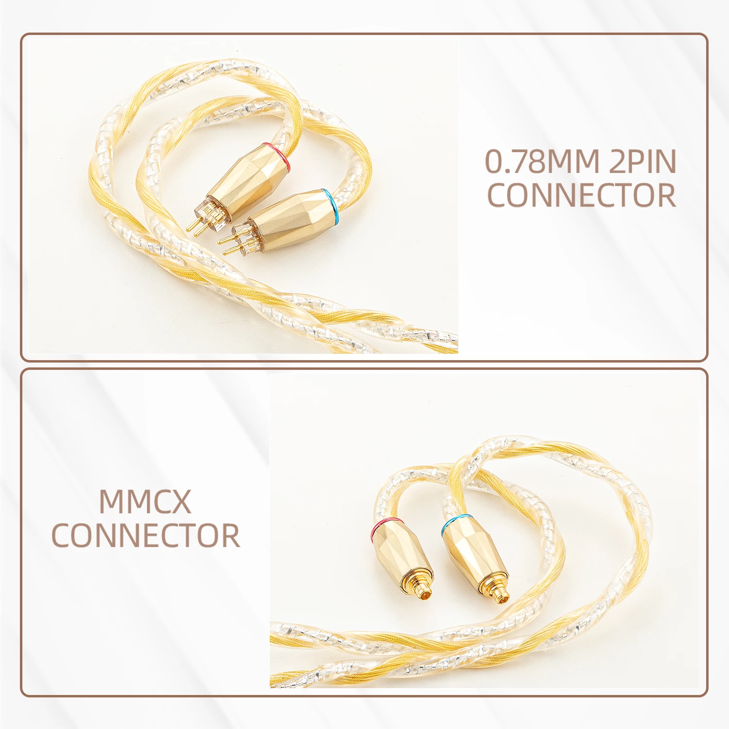 SYRNARN IEM 2Pin-0.78mm MMCX QDC Earphone 7NOCC Replacement 2.5/3.5/4.4 Balanced Upgrade Cable for ie600/300 IE900 MK4 AKG N5005