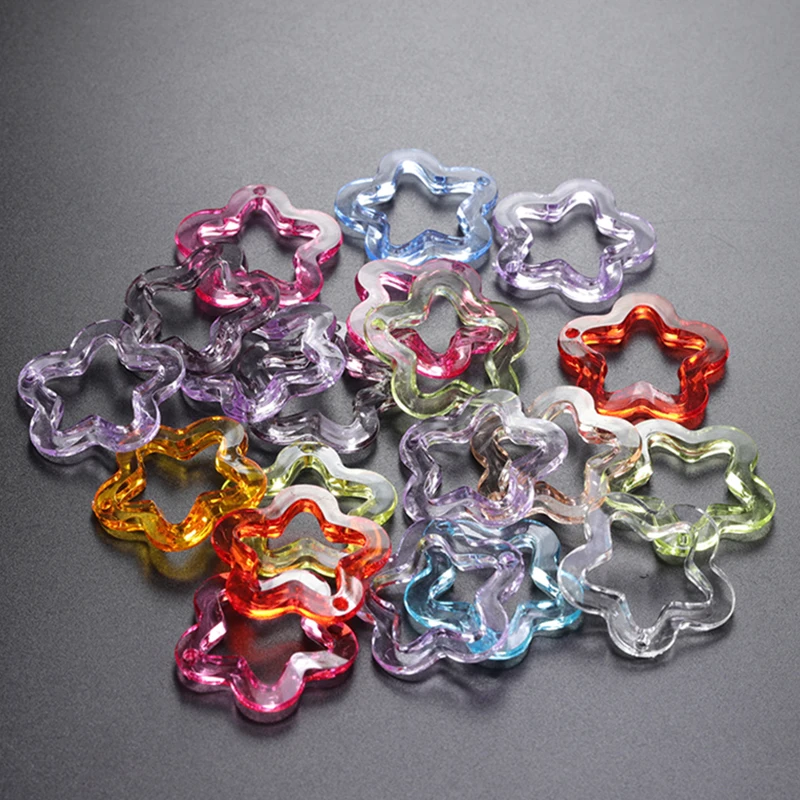 20/50/100 Stück 30mm Acryl Transparente Hohle Sternperlen DIY Schmuckanhänger Schlüsselanhänger Windglocke Handgemachtes Mode-Accessoire – Detail 4