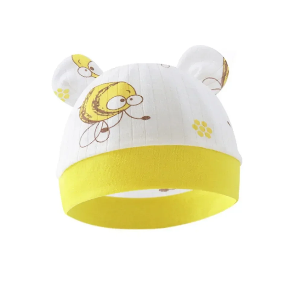 Cute Cartoon Fetal Cap Soft and Comfortable Nursery Hats 0-3Months Newborn Baby Cotton Beanie Hat Newborn Accessories