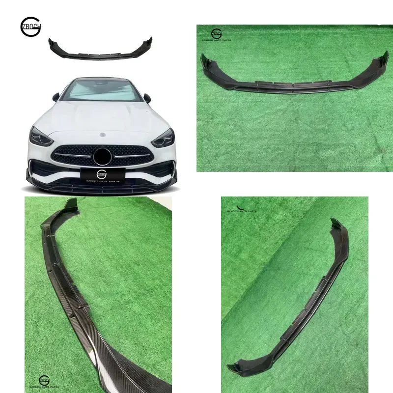 for Mercedes Benz C Class W206 S206 Front Lip 2022-2024 C200 C43 C63 AMG Facelift B Style Carbon Fiber Car Bumper Lip