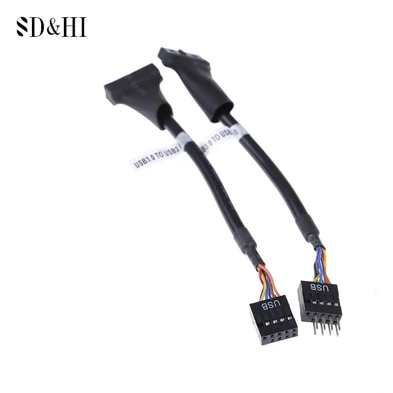 

2pcs 19/20 Pin USB 3.0 Female To 9 Pin USB 2.0 Male Motherboard Header Adapter Cable For Desktop 13CM