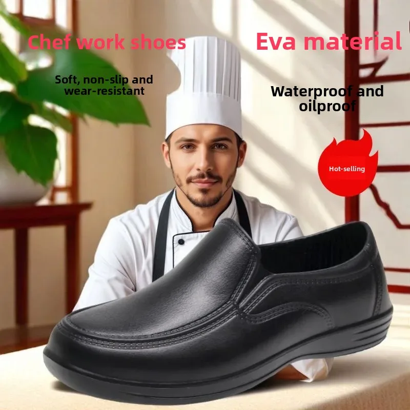 Botas de lluvia de suela blanda antideslizantes para cocina para hombre, Material EVA, a prueba de viento, a prueba de aceite, impermeables, antideslizantes, para Chef, restaurante de Hotel