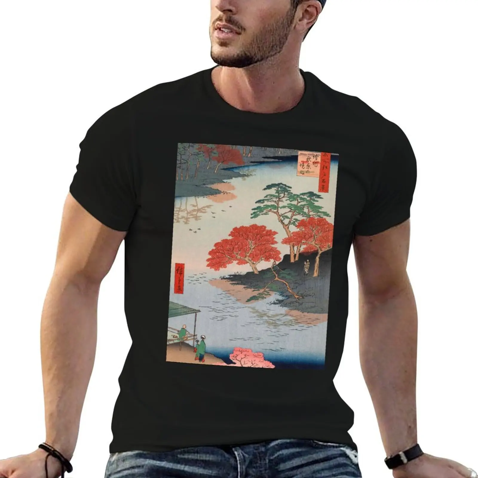 Inside Akiba Shrine Vintage Ukiyo-e Japanese Art T-Shirt luxury designer for a boy clothing for men
