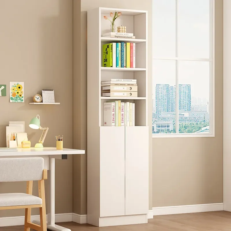 Narrow cabinet Solid wood bookshelf Shelf bookcase Super narrow corner gap Corner living room storage cabinet Household