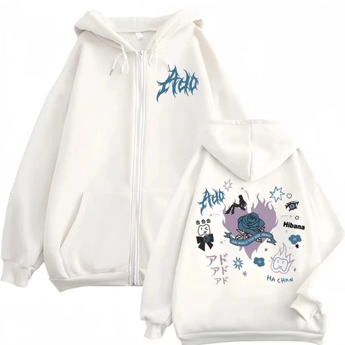 Imagen 2 del producto Cantante Ado Hibana World Tour 2025 sudaderas con cremallera Harajuku estilo japonés sudaderas con cremallera hombres mujeres Casual moda jerseys