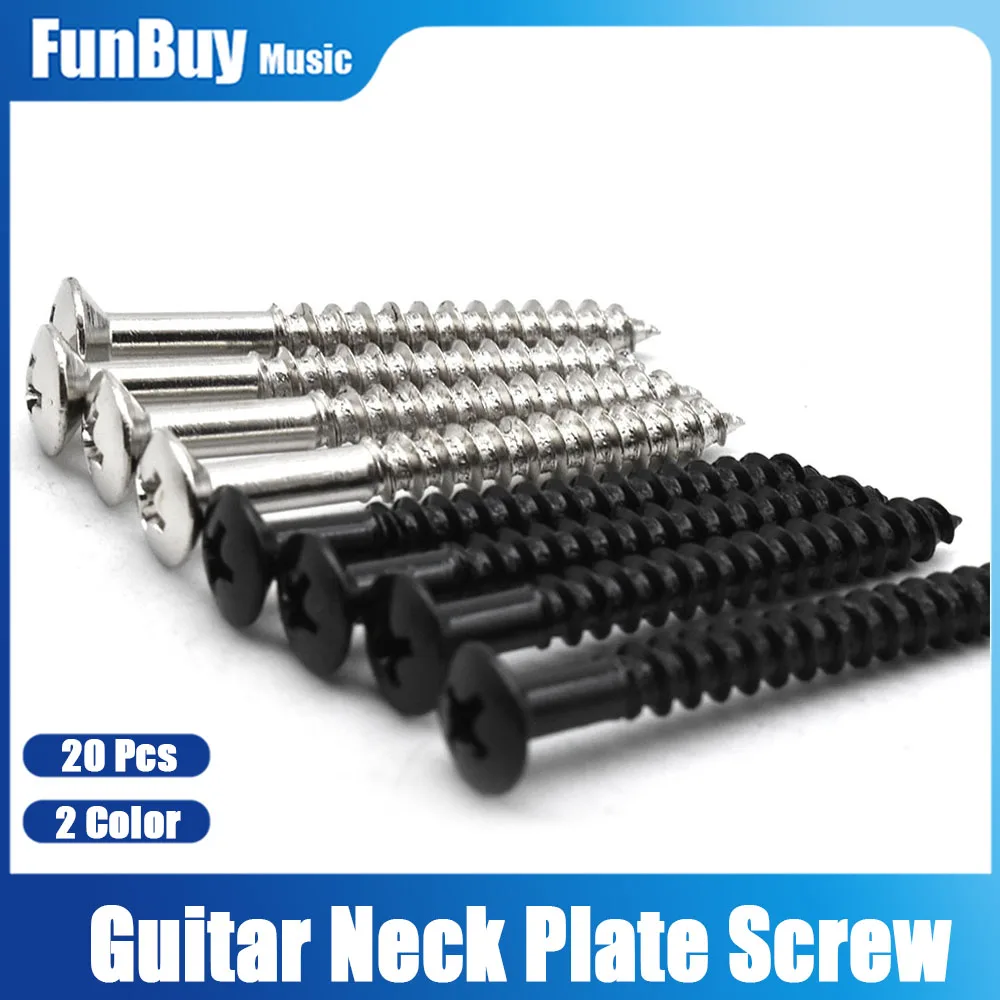 20pcs Metal Guitar Neck Plate Mounting Screws 4.8x45mm for Electric Guitar Accessories