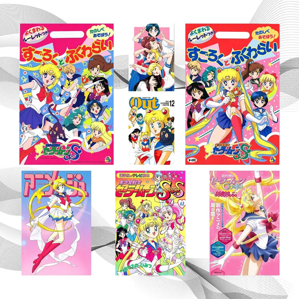 Anime Japanese S-Sailor Moon Poster Peel And Stick Wall Art Self Adhesive PP Waterproof Wall Decor Living Room Bedroom Gift