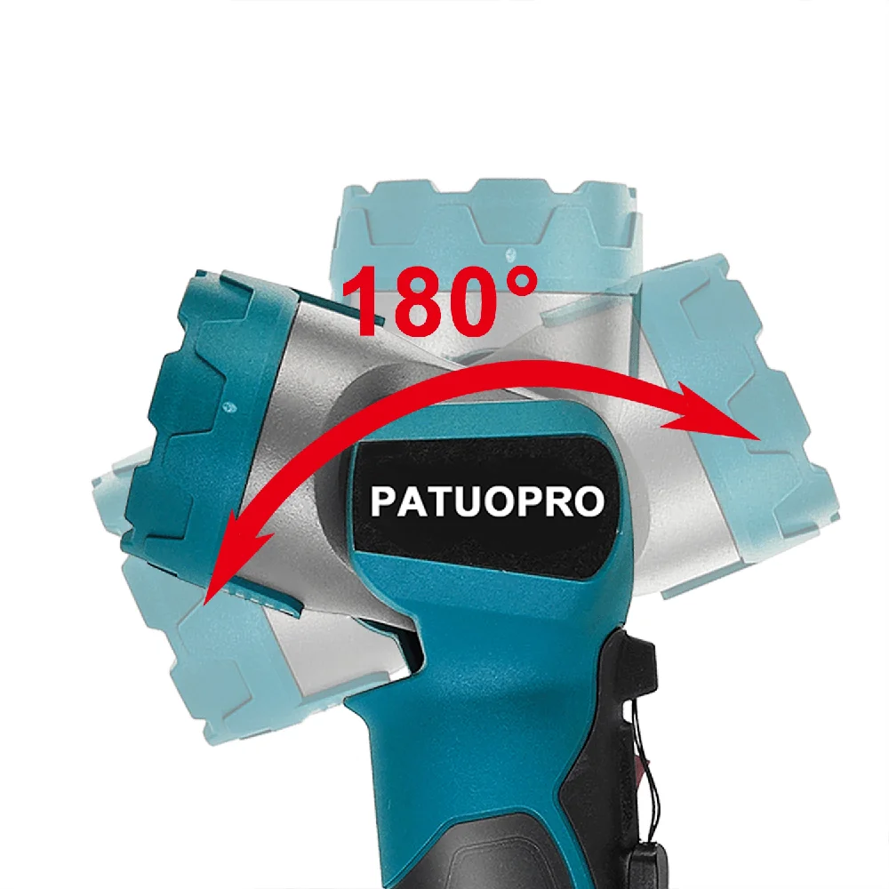 Imagem -04 - Patuopro Lanterna Led ao ar Livre Holofote Portátil Casa Recarregável Lanternas Luzes de Trabalho Compatível Makita 18v Bateria