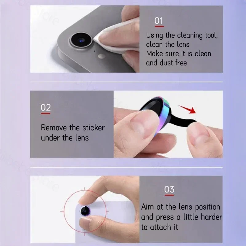 واقي عدسة ملون ثلاثي الأبعاد من الزجاج المقسى لجهاز Apple IPad 11th Gen (A16) 2025 10th 10.9 2022 Air 5 4 Mini 7 6 HD غطاء كاميرا #6