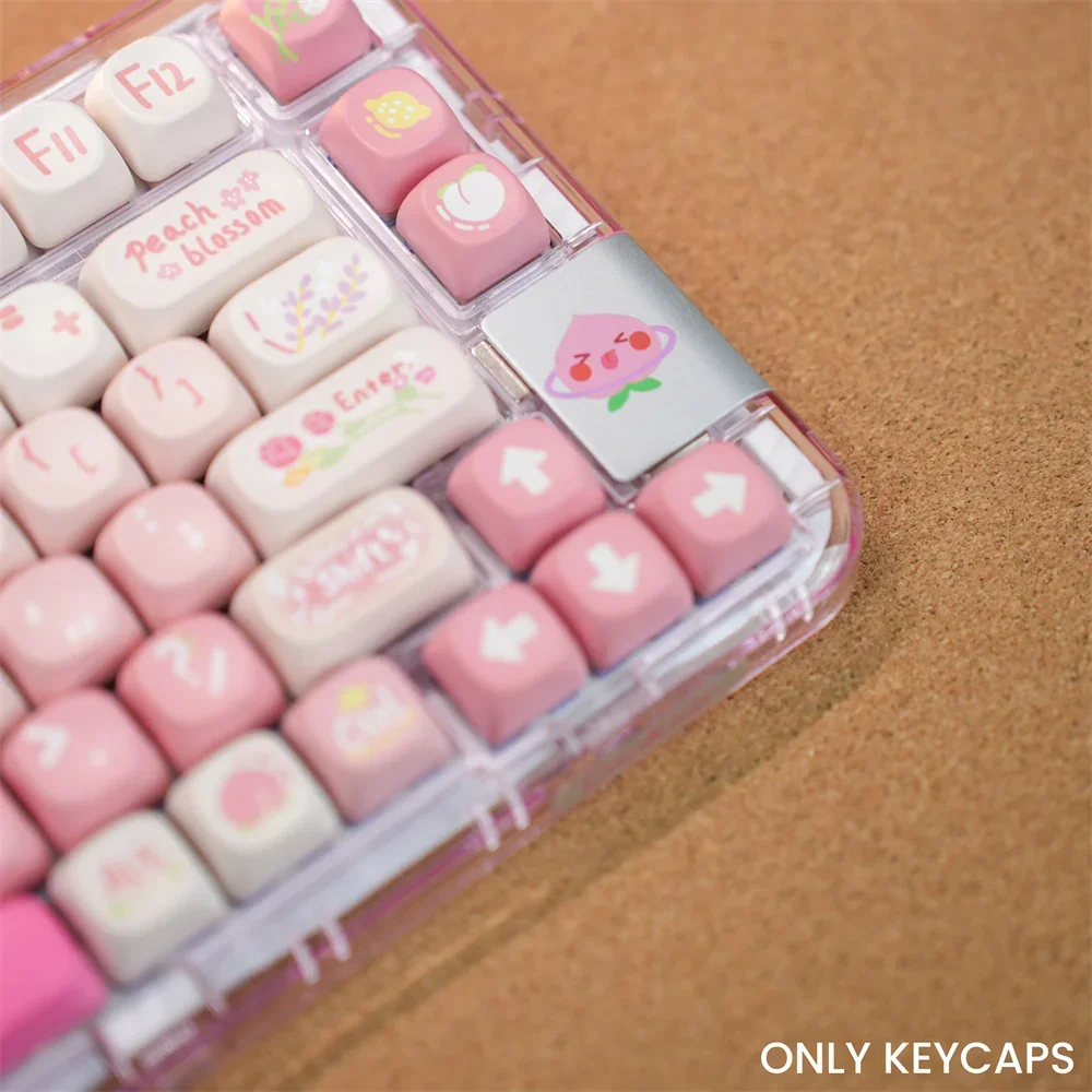 Imagem -04 - Pink Peach Theme Keycaps Kit Teclado Mecânico mx Switches Pbt Sublimação Dye Personalizado 134 Chaves Moa