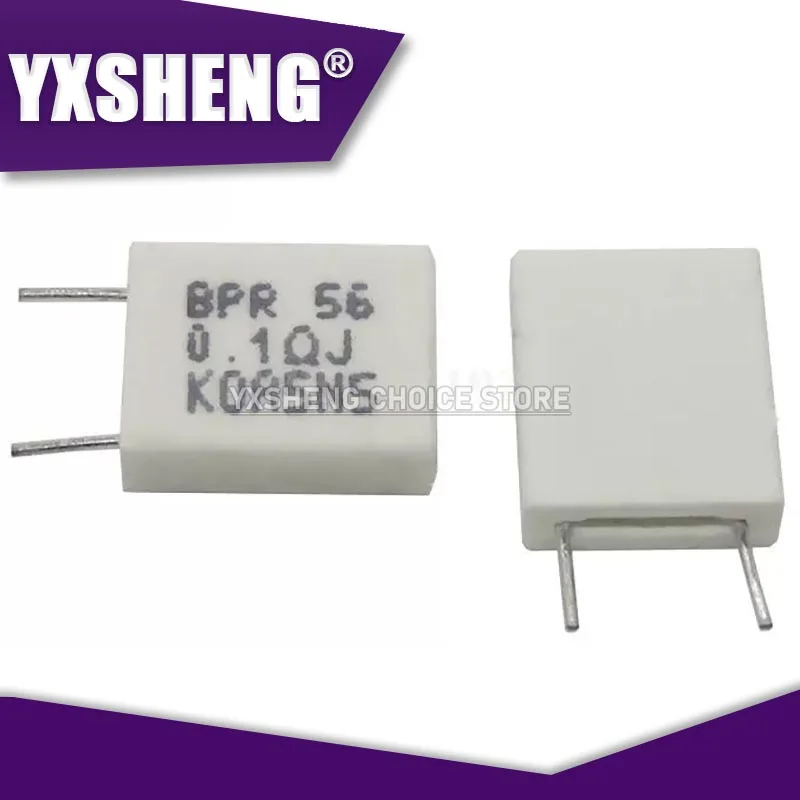 10PCS BPR56 New Non-Inductive Ceramic Cement Resistor 5W 0.001 0.1 0.15 0.22 0.25 0.33 0.5 Ohm 0.1R 0.15R 0.22R 0.25R 0.33R 0.5R
