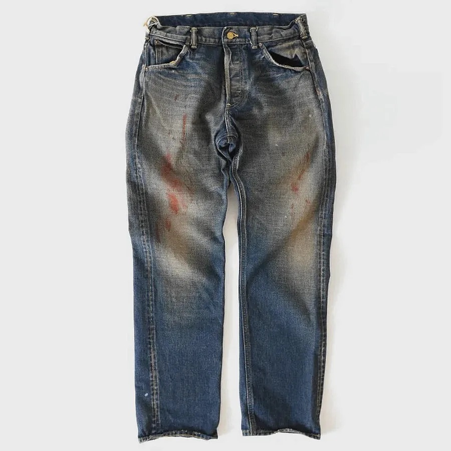 بقع طلاء ثقيلة محدودة من GLAD HAND، جينز عتيق من قماش الدنيم