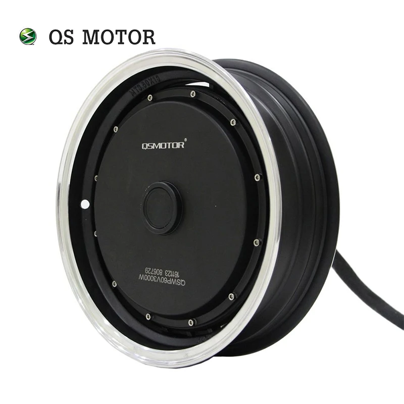 QS 12inch 2000W 260 V4 35H 72V70KPH BLDC Single Shaft In-Wheel Hub Motor For Electric Car