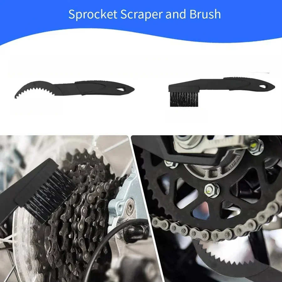 1 Set Fahrradketten-Reinigungsbürsten-Kit Tragbare Outdoor-Reinigungswerkzeuge für Kettenwartung und Reparaturzubehör – Detail 8