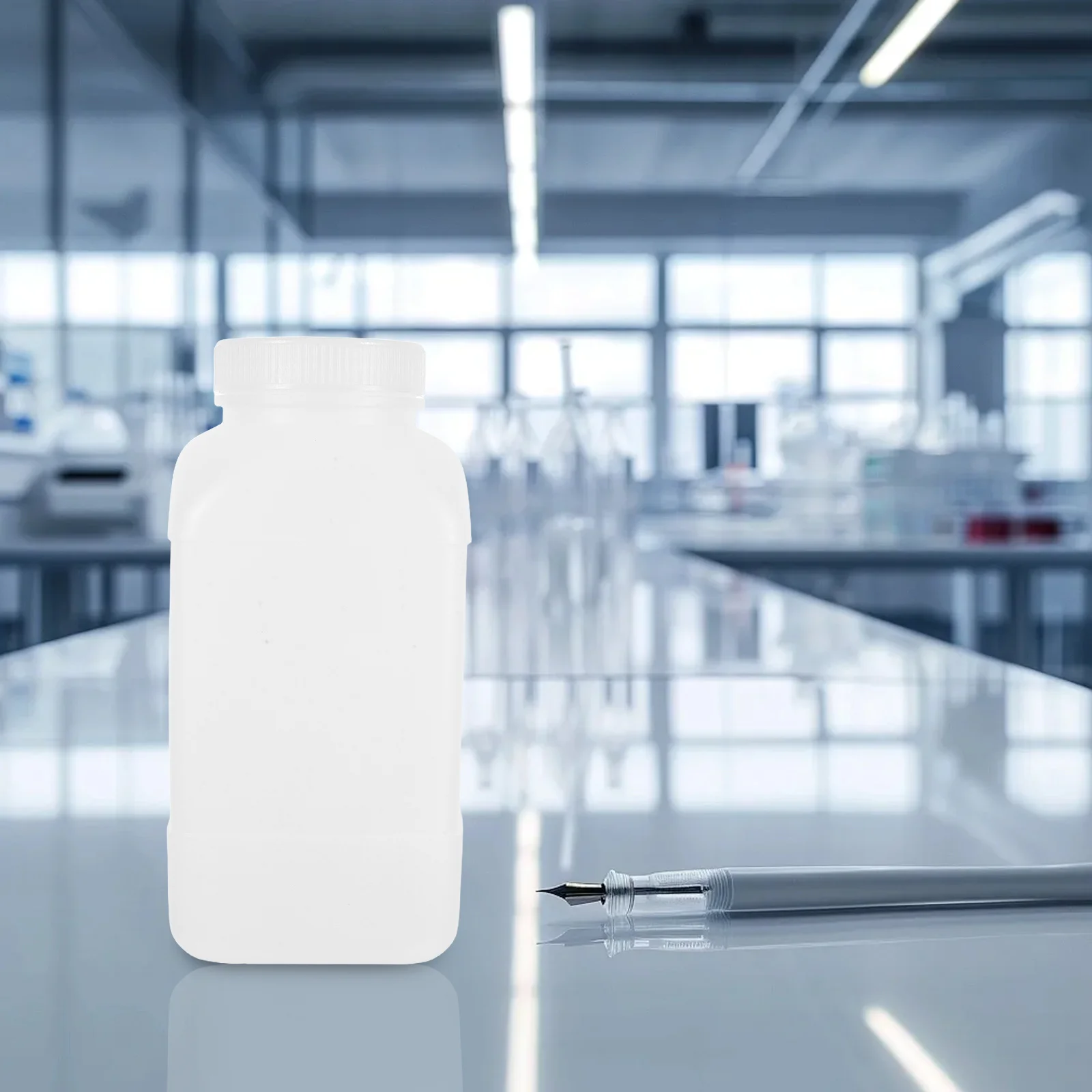 2개 1000ml 와이드 마우스 시약병 플라스틱 실험실 화학 저장 용기 대용량 사각형 액체병