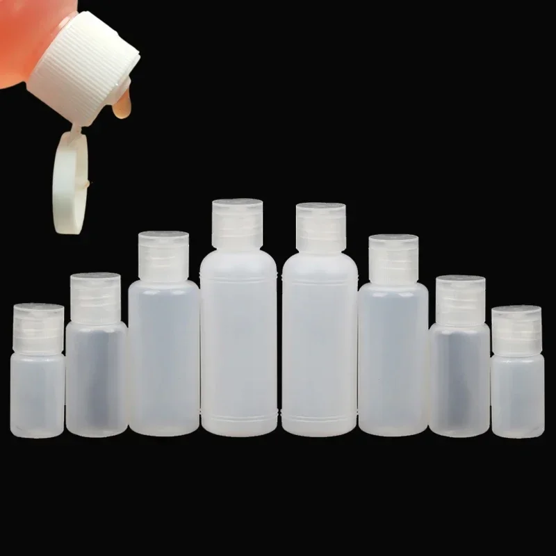 50 Stuks Lege 10Ml-50Ml Mini Plastic Knijpbare Flessen Met Flip Cap Reiscosmetica Containers Voor Vloeibare Shampoo Conditioner