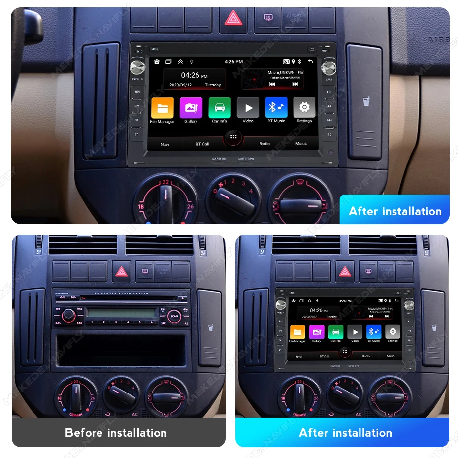 MEKEDE Wireless Carplay Android 13 For VW Passat B5 MK4 MK5 Golf 4 Polo Bora Jetta T5 Navigation Car Radio GPS WIFI RDS Stereo