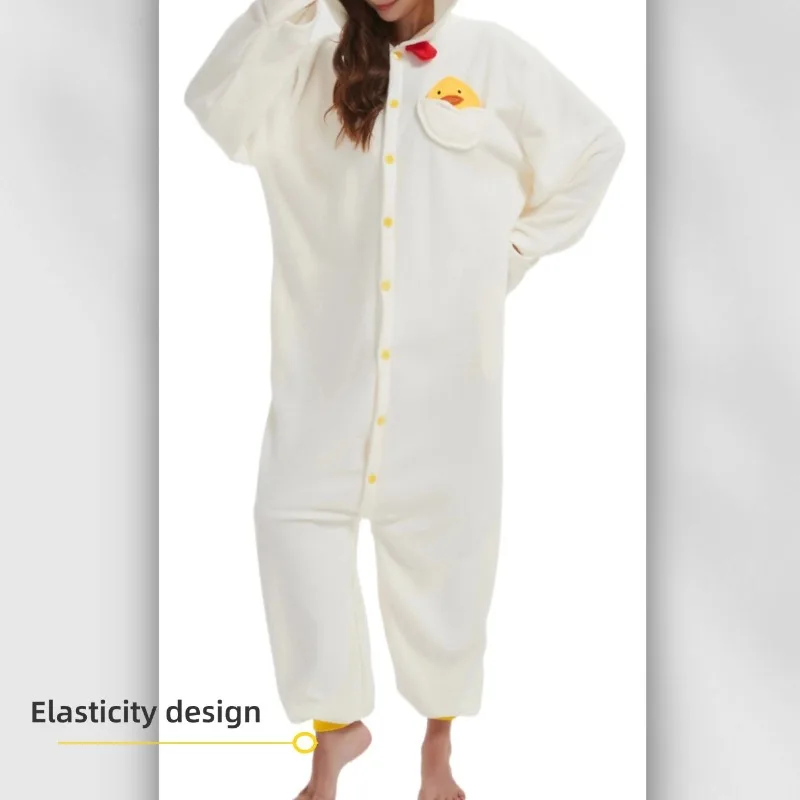 Unisex Rooster-Shaped Onesie Pajamas Adult Women's Party Cosplay Costume Cartoon Outdoor Wearable Animal Suit