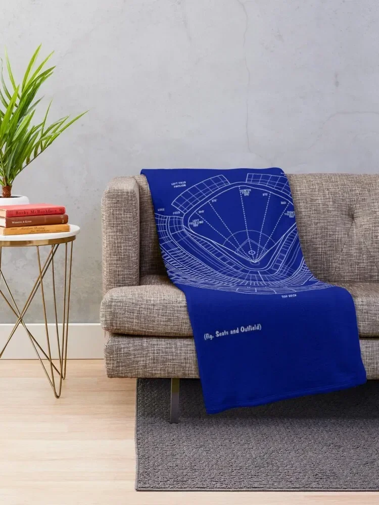 Dodger Stadium (White Stencil-No Background) Throw Blanket Fashion Sofas blankets and throws Plaid Winter beds Blankets