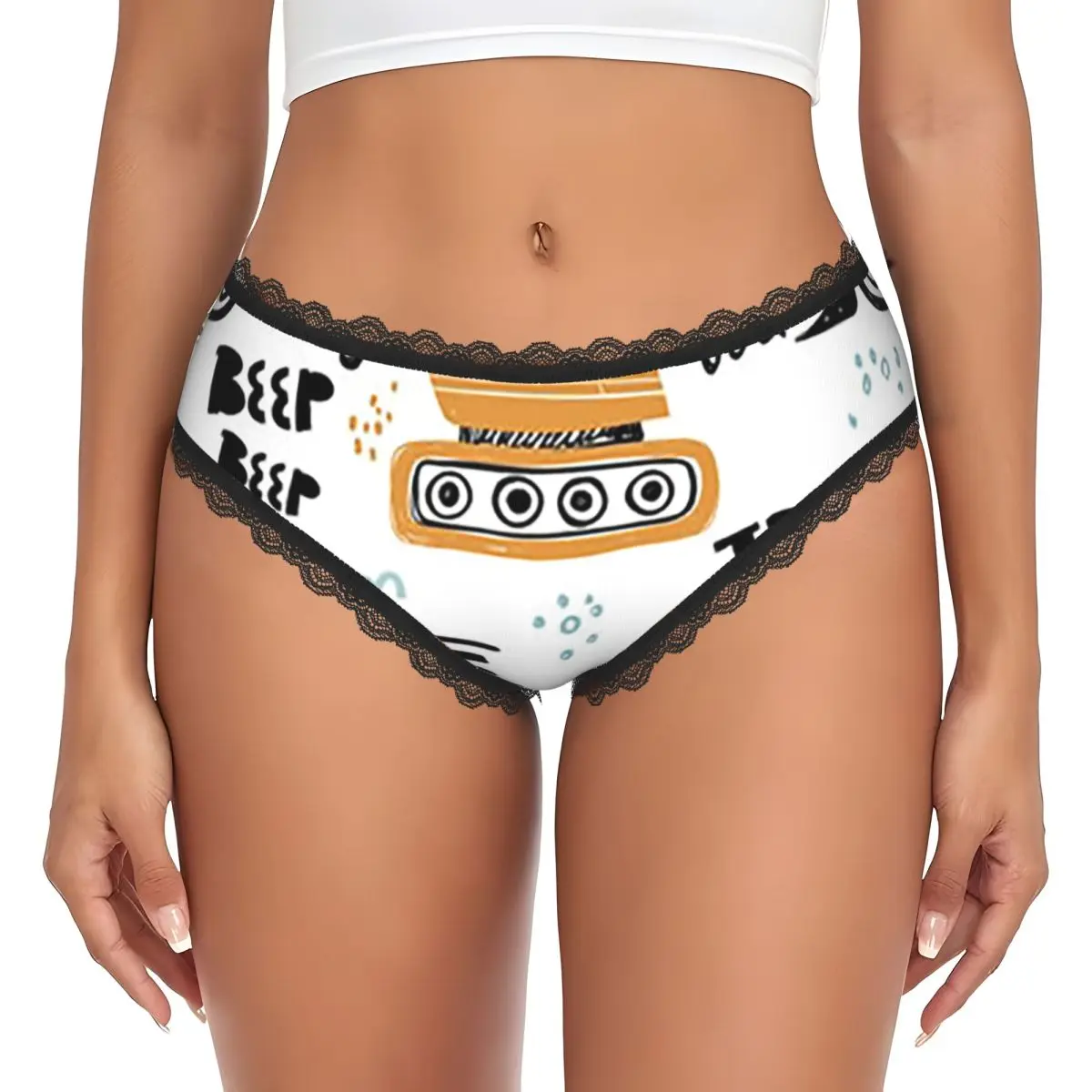 Custom Cartoon Truck Panties Briefs Women's Comfort Briefs Underwear Breathable Female Underpants