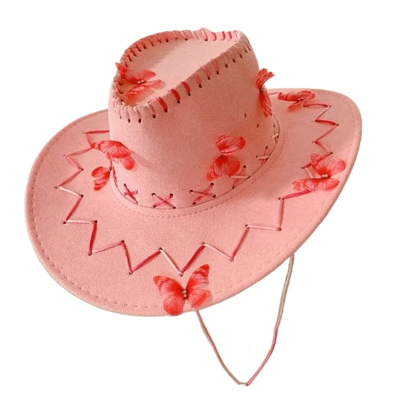 Butterfly Cowboy Sun Hat Outdoor Activity Hat Adult Photo Hat Vacation Headwear Drop Shipping