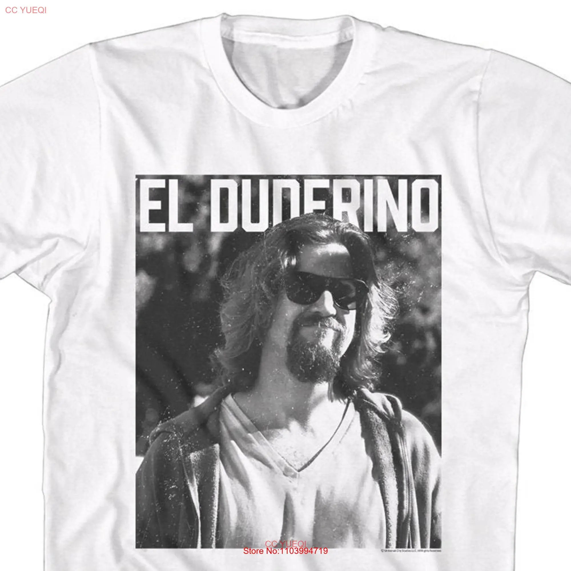 Белая футболка с длинным или коротким рукавом The Big Lebowski El Duderino Белая футболка с длинным или коротким рукавом The Big Lebowski El Duderino