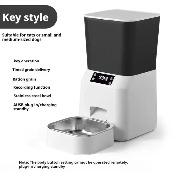 STLFFully Automatic Pet Feeder with Smartphone Remote Control Eco-Friendly Plastic Bowls Timed Feeder