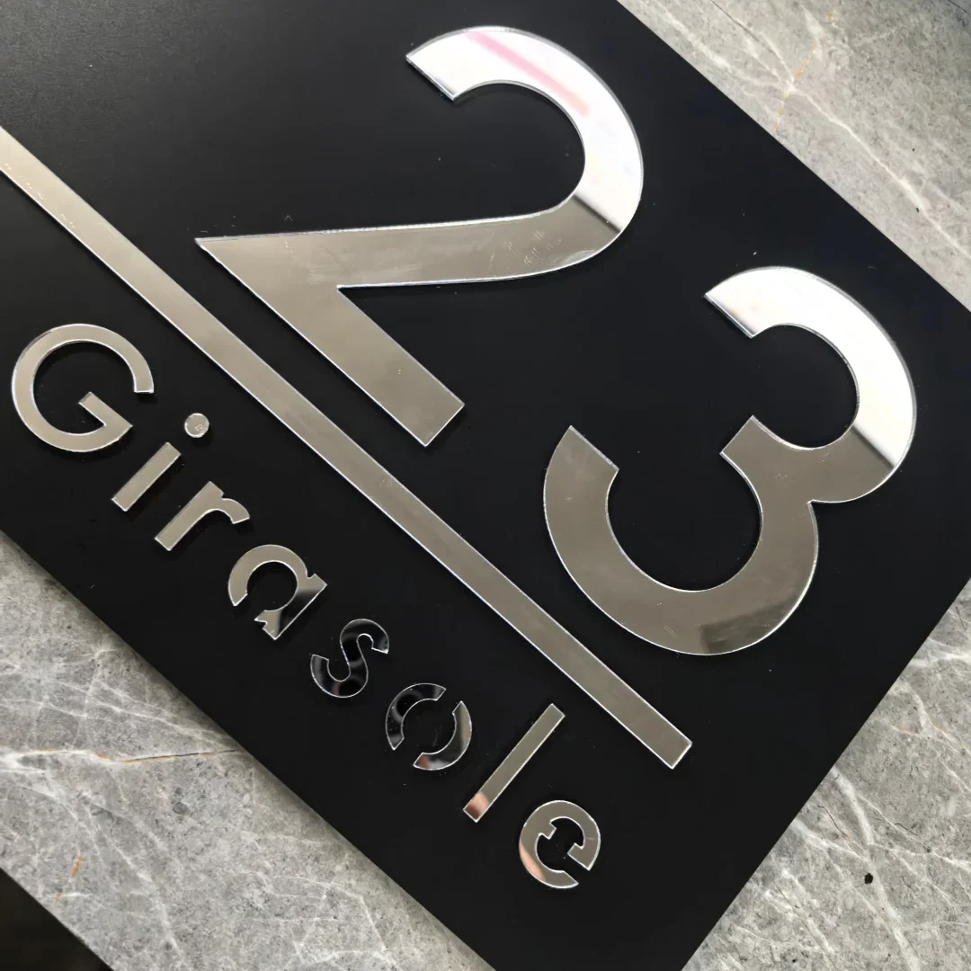 Large External House Numbers Sign Personalized Modern Residential Number House Plate 3D Laser Cutting Acrylic Numbe Street Sign