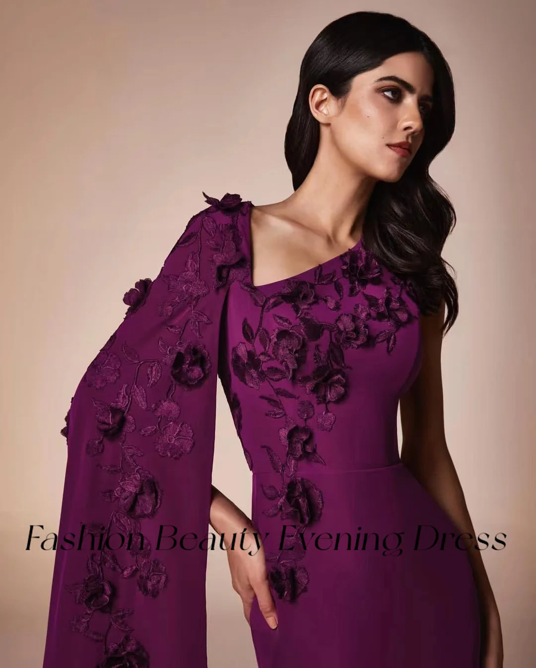 Fashion Beauty Prom Dresses One Shoulder Flower Appliqued Sexy Backless Formal Occasion Dress For Women 2024 vestidos de noche