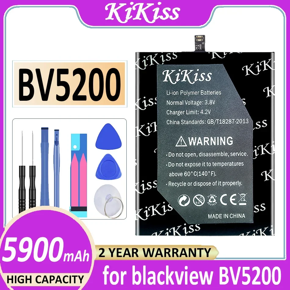 

KiKiss Battery BV5200 (Li616077PHTT) 5900mAh for blackview BV5200 Bateria