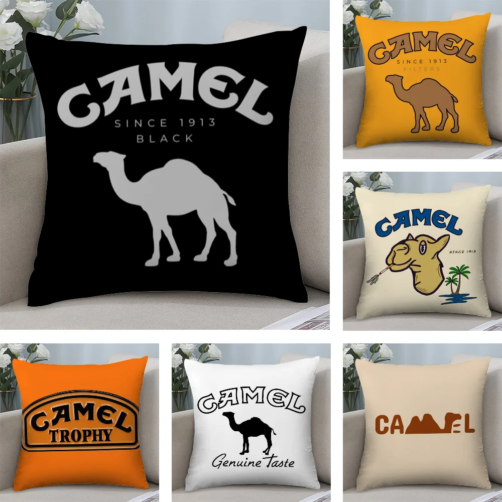 

Luxury C-Camel Pillow Case Short Plush Pillow Covers Sofa Decorative Gift Home Double-sided Printing Cushion Cover