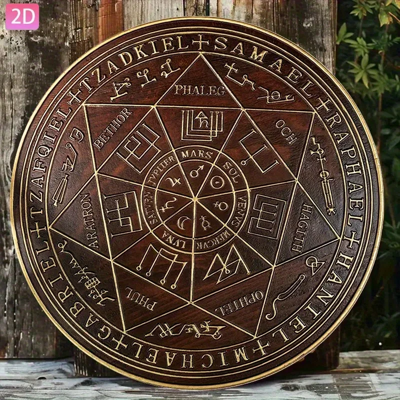 Vintage Archangel Michael Metal Wall Art, 2D Flat Plane Printed Plaque, Evil Eye Protection Curse Shield for Home Decor, 7.87x7.